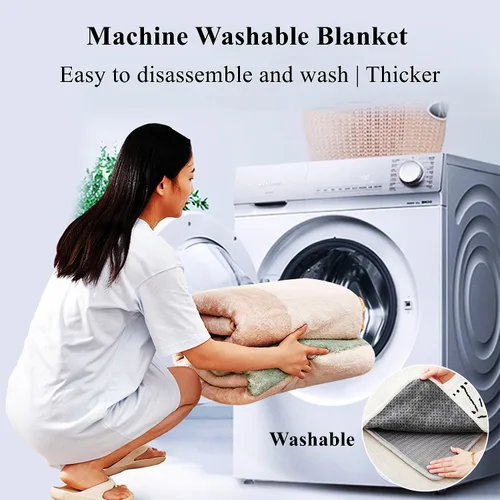 Vista 6 de Electric Carpet Washable Electric Heating Rug, Heated Floor Mats, Adjustable Temperature Toes Warming Heater, Electric Heating Pads for