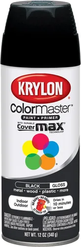 Vista 24 de Krylon K05160202 ColorMaster Pintura + imprimación, plana, negro, 12 onzas