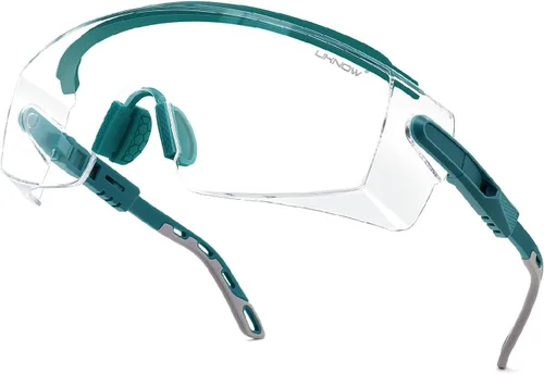 Vista 8 de UKNOW Gafas de seguridad sobre anteojos, gafas de seguridad antivaho ANSI Z87.1, gafas protectoras ajustables