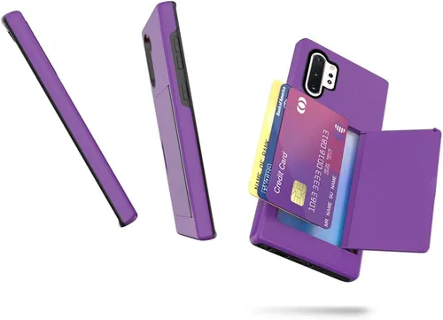 Vista 5 de Asuwish Funda para teléfono Samsung Galaxy Note 10 Plus Glaxay Note10+ 5G con protector de pantalla y soporte para tarjeta de crédito híbrido Gaxaly
