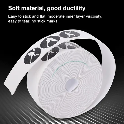 Vista 2 de Cinta de raqueta, cinta antiarañazos para raquetas de tenis, etiqueta protectora de PU (blanco)