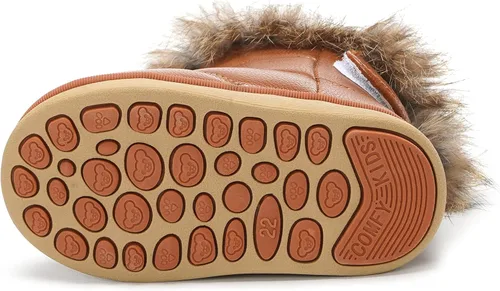 Vista 5 de KVbabby Botas de nieve para niños pequeños con forro de piel sintética impermeables