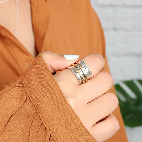 Vista 2 de Boho-Magic - Anillo giratorio de plata de ley 925 para mujer