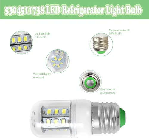Vista 3 de KEI D34L - Bombilla de repuesto para refrigerador Frigidaire Kenmore 5304511738 LED de repuesto para refrigerador PS12364857 AP6278388 4584444