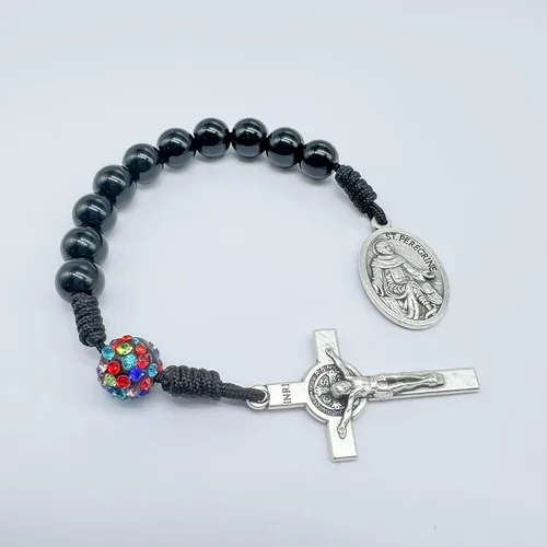 Vista 4 de One Decade Simple Catholic Rosary Chaplet Colorful Prayer Beads Patron Saint Medal St Michael Padre Pio