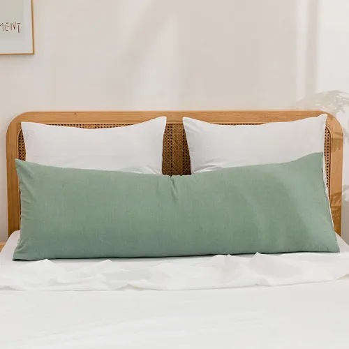 Vista 61 de BESTOUCH 100% Algodón Lavado Funda de Almohada para Cabello y Piel, Sensación de Lino, Suave, Cómoda, Transpirable, Juego de 2 Fundas de Almohada