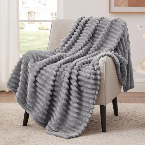 Vista 9 de EXQ Home Manta suave y suave de forro polar, acogedora y ligera para sofá o cama, manta de franela cálida y mullida para todas las estaciones