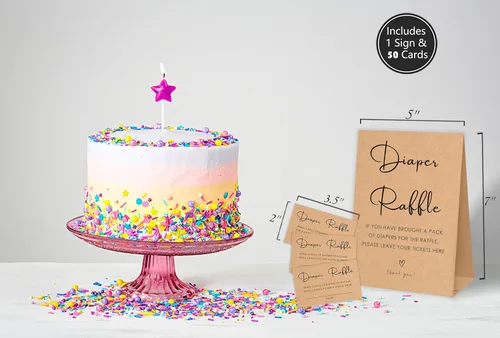 Vista 4 de Boletos para sorteo de pañales para baby shower, decoraciones rústicas de baby shower, divertidos juegos de baby shower para adultos, juegos de baby