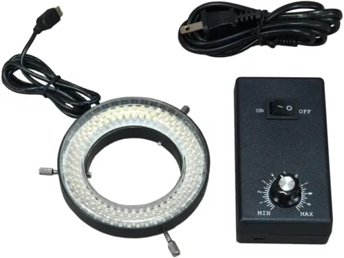 Vista 2 de OMAX 144 luz brillante estupenda del anillo del LED con la caja de control