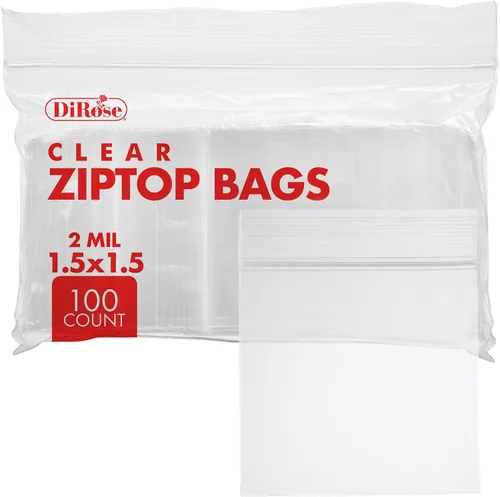 Vista 20 de DiRose Paquete de 1000 bolsas de plástico transparentes con cierre de 2 mil de 1 x 1 pulgada, cierre superior resellable para almacenamiento