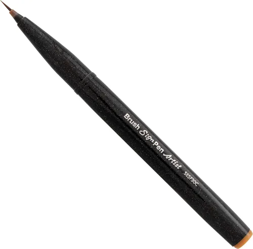 Vista 3 de Pentel Arts Sign Pen Micro Brush Gold & Silver Ink, paquete de 2 (SESF30BPXZ)