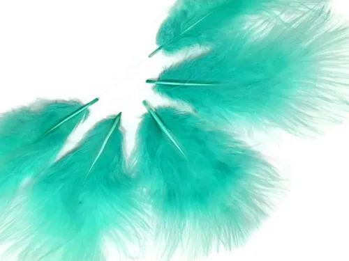 Vista 6 de 1/4 lb - Aqua Blue Pavo Marabou Corto Plumas Sueltas Mullidas Al Por Mayor A Granel