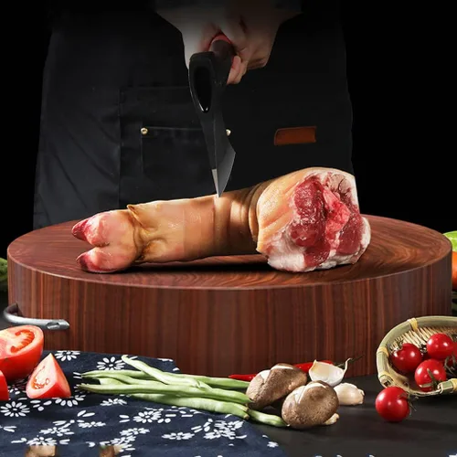 Vista 7 de Wood Butcher for Kitchen with Handles Round Heavy Duty Cutting Board with Handles for Meat Vegetables(30cm/11.8in)