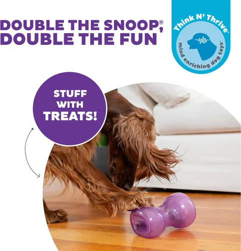Vista 2 de Outward Hound Double Snoop - Juguete interactivo dispensador de golosinas Doble Snoop (Púrpura)