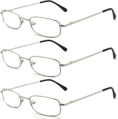 Vista 14 de Classic Readers - Gafas de lectura rectangulares de metal para hombres y mujeres, multicolor