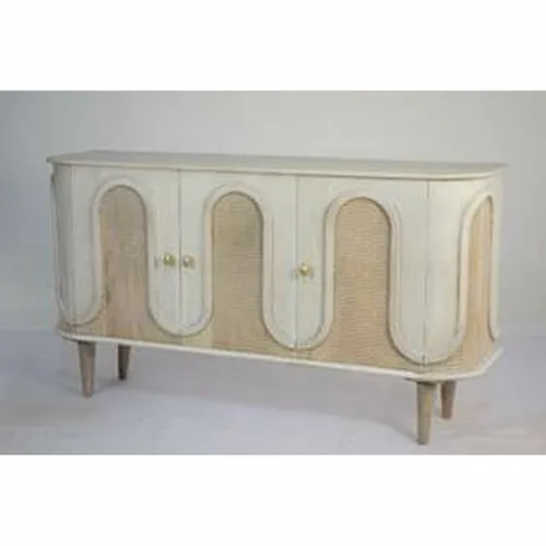 Vista 6 de Mesa de Comedor DKD Home Decor Blanco Dorado Latón Madera de mango 180 x 90 x 76 cm