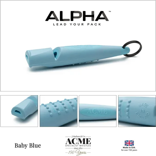 Vista 2 de Acme Alpha 211.5 - Silbato profesional para entrenamiento de perros con empuñadura ergonómica mejorada. Plástico libre de BPA. 110 dBA. Largo Azul