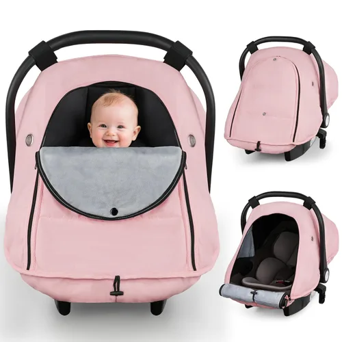 Vista 8 de Metplus - Funda de asiento de coche de invierno para bebé, fundas de asiento de automóvil resistentes al calor y al frío Breathable Infant Car