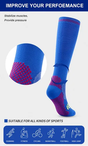 Vista 5 de 3 pares de calcetines de compresión para mujer de 20 a 30 mmHg hasta la rodilla, calcetines de compresión para mujer