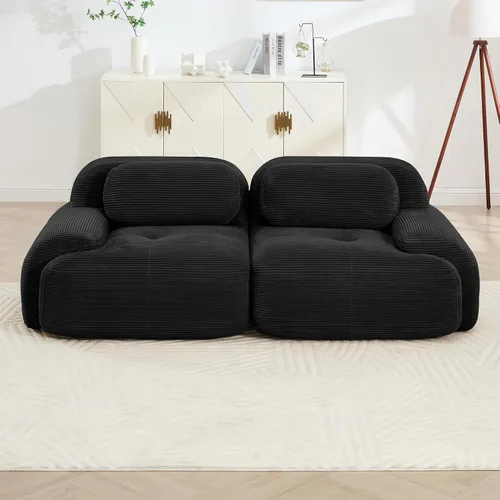 Vista 9 de Sofá comprimido moderno de espuma viscoelástica de 82 pulgadas, sofás seccionales grandes de 2 plazas para sala de estar, sofá modular Cloud que
