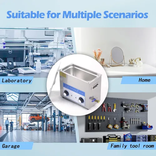 Vista 7 de Limpiador ultrasónico de 6L con temporizador y calentador, limpiador ultrasónico profesional de piezas, máquina de limpieza ultrasónica de control