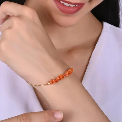 Vista 25 de Gempires Natural Chips Bar Bracelet, Energy Healing Crystals, Birthday, Gift for Her, Gemstone Jewelry 8 inch