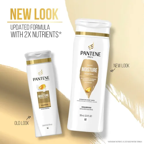 Vista 3 de Pantene PRO-V Champú diario para renovar la humedad, 12 onzas