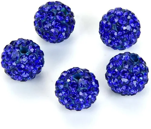 Vista 21 de 100 piezas Adabele Grado A Cuentas sueltas con cristal de 10 mm, diseño de atrapasueños con diamantes de imitación, bola de discoteca de arcilla