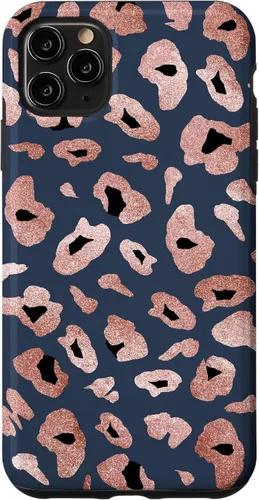 Vista 13 de Rose Leopard Print Blue Cheetah Jaguar Pattern Case for iPhone 17