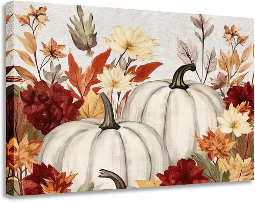 Vista 9 de GLOKAKA Estampado de calabaza, impresiones de otoño, decoración de fiesta de otoño, decoración de hojas de pared de otoño, decoración de Halloween
