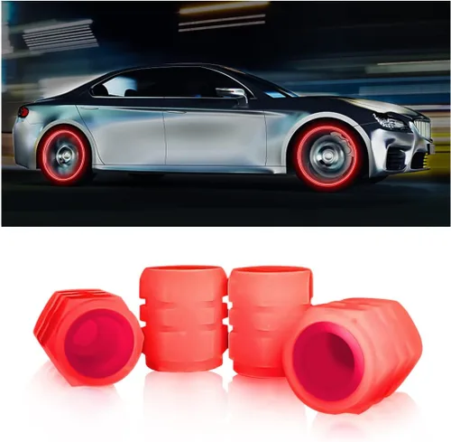 Vista 19 de Tapones de vástago de válvula de neumático para automóvil, 4 piezas de tapas de aire para neumáticos noctilúcuas, tapón de vástago de válvula