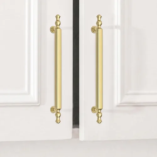 Vista 10 de Goldenwarm Paquete de 5 tiradores de gabinete dorados de 3 pulgadas, manijas de cajón de cocina, accesorios de tocador de aleación de zinc
