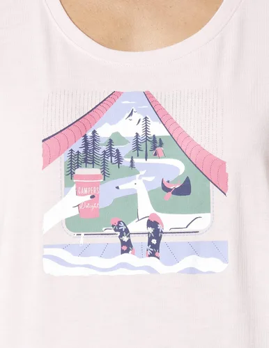 Vista 2 de HUE Conjunto de pijama de 2 piezas con camisa de manga y bermudas para mujer