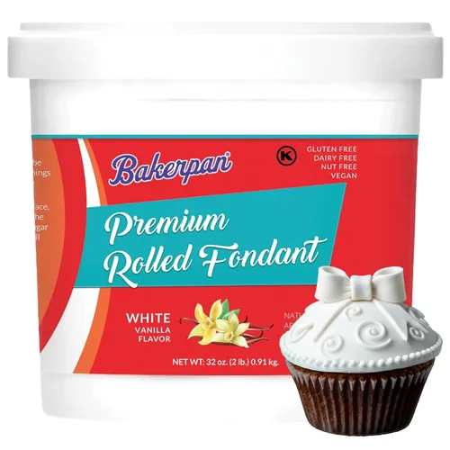 Vista 8 de Bakerpan Fondant negro enrollado prémium para decoración de pasteles, 1 libra, sabor vainilla