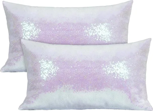 Vista 30 de Poise3EHome - Juego de 2 fundas de almohada de lentejuelas rojas, 18 x 18 Rojo