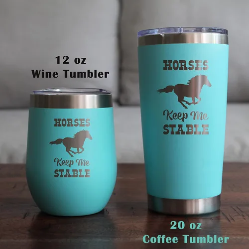 Vista 6 de Horses Keep Me Stable - Vaso de café aislado con tapa deslizante - Taza aislada de acero inoxidable - Regalos de café con temática de caballos Negro