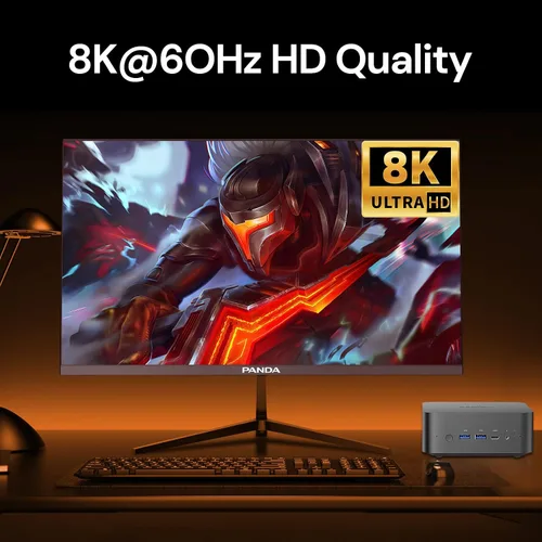 Vista 6 de Reatan X7 Mini PC para juegos, AMD Ryzen 7 255 (8C/16T, hasta 4,9 GHz) Radeon 780M 48GB RAM DDR5 + 1TB SSD Hasta 8K Pantalla Cuádruple Computadoras