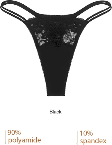 Vista 6 de Banamic Tangas sexy para mujer, ropa interior, tangas en T, espalda baja, hipster