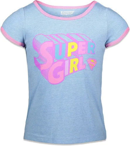 Vista 2 de DC Comics Liga de la Justicia Batgirl Super Girl Wonder Woman - Paquete de 3 camisetas para niños pequeños a grandes