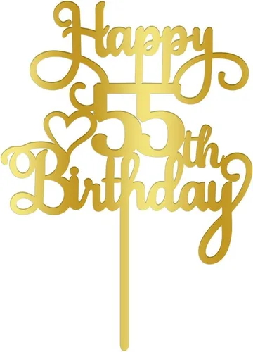 Vista 8 de Decoración de pastel de cumpleaños número 14, decoración acrílica dorada de doble cara, para decoración de pastel de feliz cumpleaños 14, decoración