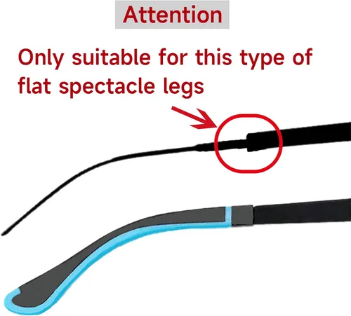 Vista 5 de PATIKIL Puntas de extremo de gafas, gafas antideslizantes para orejas de calcetín de oído, manga de tubo de silicona para patas cuadradas de metal