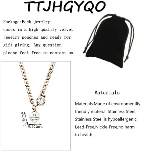 Vista 2 de TTJHGYQO Pulsera Love Yourself Collar Kpop, regalo inspirador para amantes de Kpop, joyería A.R.M.Y, collar para fanáticos de Kpop para mujer