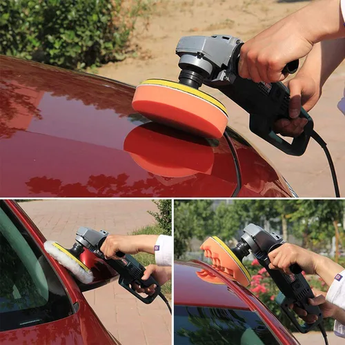 Vista 2 de Kit de pulidores y pulidores de automóvil para taladro, 14 piezas de rueda de pulido de taladro de bolas de espuma, bolas de esponja para ruedas