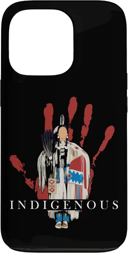 Vista 10 de Funda para iPhone 17 con diseño de sangre india de mano roja indígena nativa americana