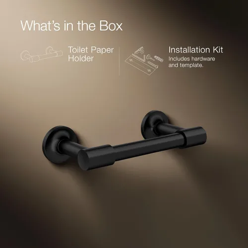 Vista 9 de KOHLER 14377-BL Purist® Soporte giratorio para papel higiénico, negro mate