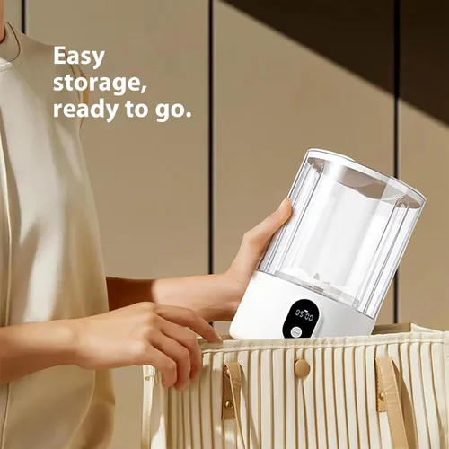 Vista 4 de Taza de lavado portátil de 4000 mAh, lavadora recargable (5.11 x 8.26 pulgadas, 1.2 L), pequeña máquina ligera para apartamentos, dormitorios