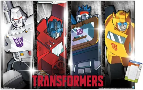 Vista 12 de Trends International Hasbro Transformers - Póster de pared clásico, 14.725 x 22.375 pulgadas, versión enmarcada de madera de granero