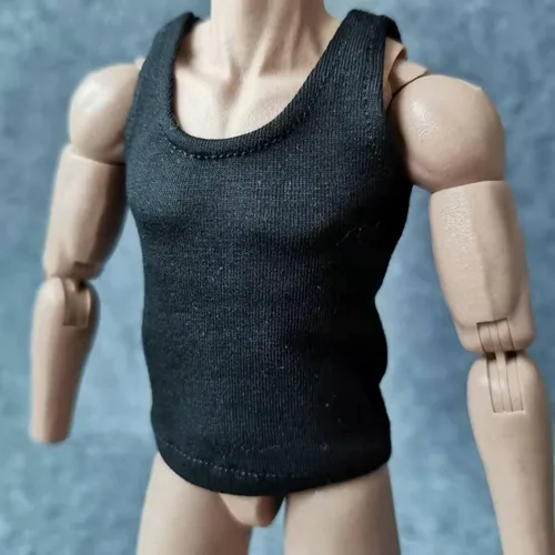 Vista 4 de Camiseta a escala personalizada de 1/6, chaleco sin mangas, para figura de acción masculina y femenina de 12 pulgadas, juguete de muñeca