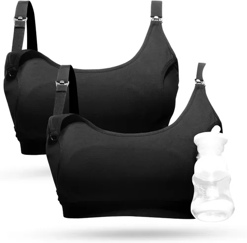 Vista 14 de Momcozy Brasier de bombeo, brasier de bombeo manos libres para todo el día, brasier de bombeo y lactancia en una sola sujeción para Spectra, Medela