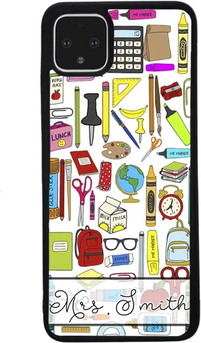 Vista 3 de Funda de goma negra personalizada para profesores, compatible con Google Pixel 10, 10 Pro, 10 Pro XL, 9a, 9 Pro, Pixel 9, Pixel 9 Pro XL, 8a, 8 Pro